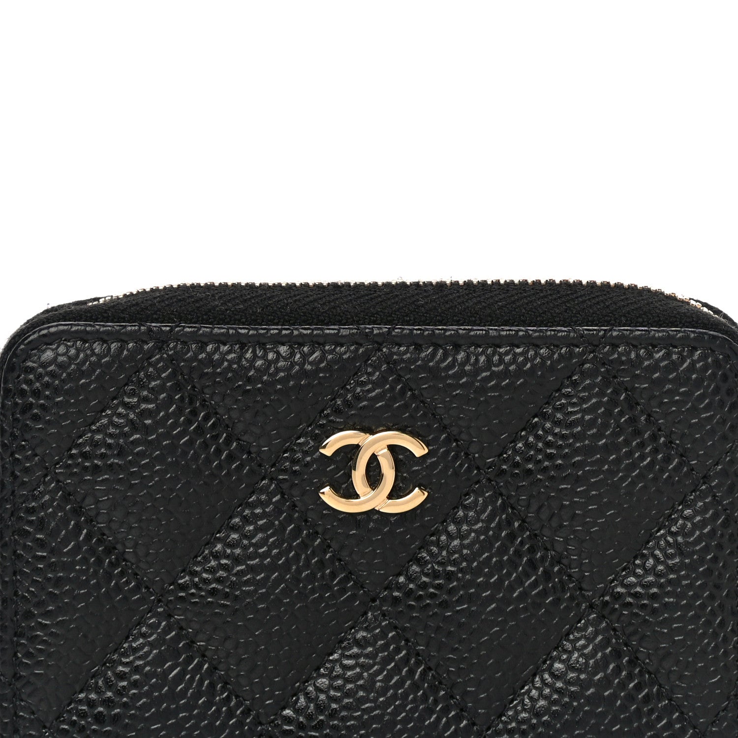 Chanel Caviar Quilted Zip Coin Purse Black 12 of 13