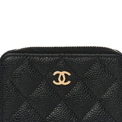 Chanel Caviar Quilted Zip Coin Purse Black 12 of 13