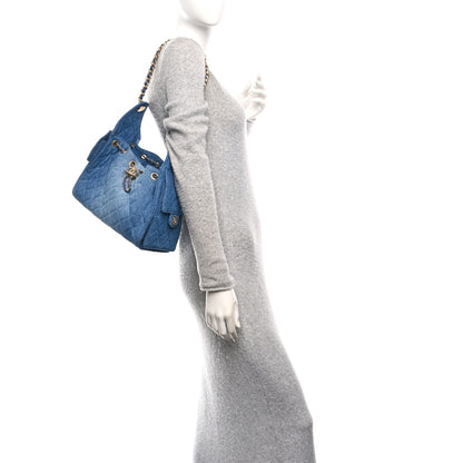 Chanel Washed Denim Quilted Small Chanel 25 Handbag Blue 2 of 10