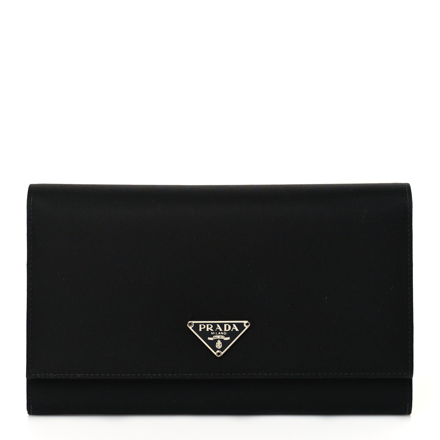Tessuto Nylon Saffiano Flap Wallet Black