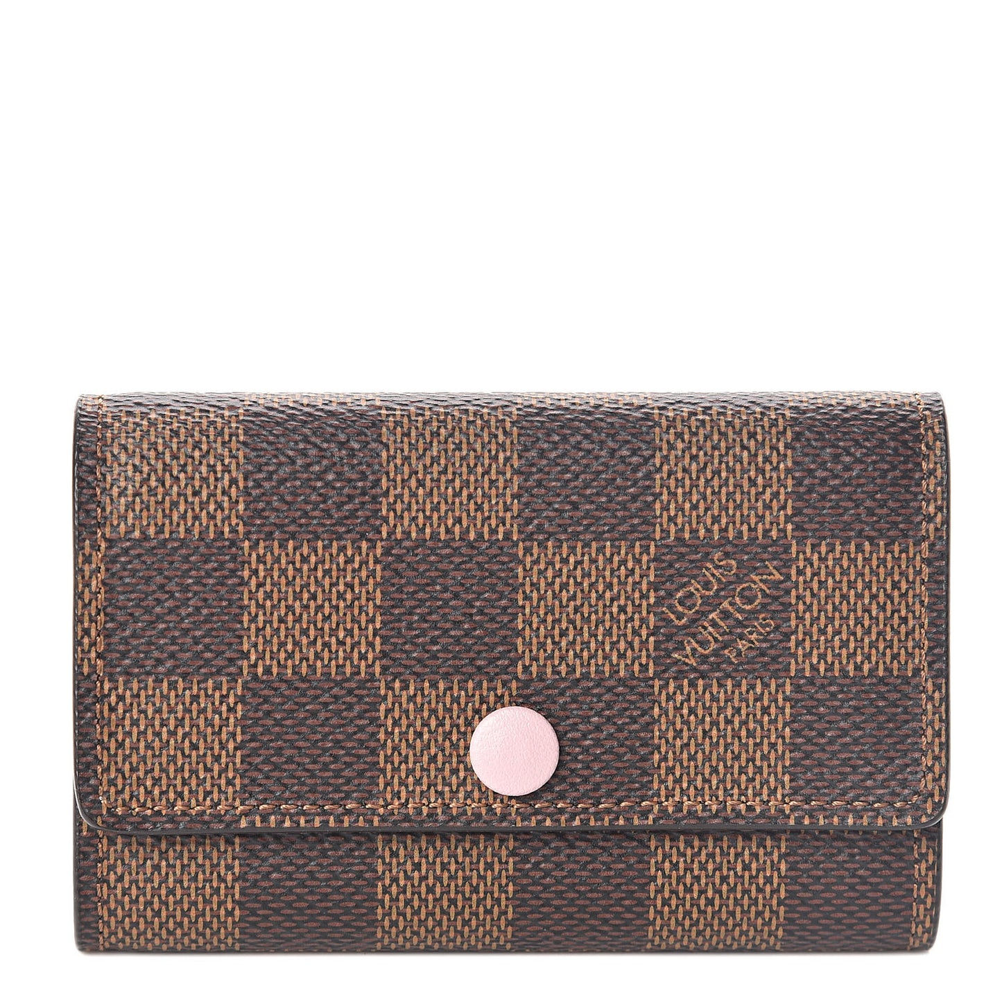 Damier Ebene Multicles 6 Key Holder Rose Ballerine