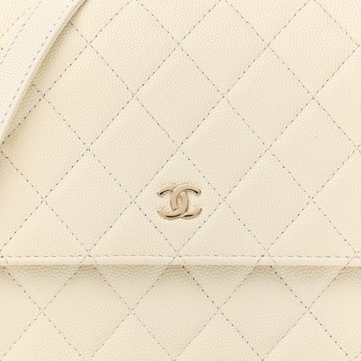 Chanel Caviar Quilted Square Wallet On Chain WOC White 9 of 11