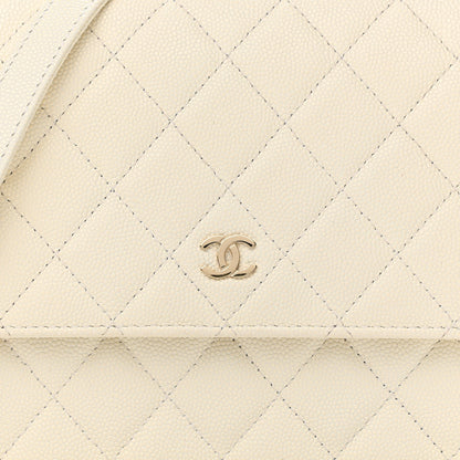 Chanel Caviar Quilted Square Wallet On Chain WOC White 9 of 11
