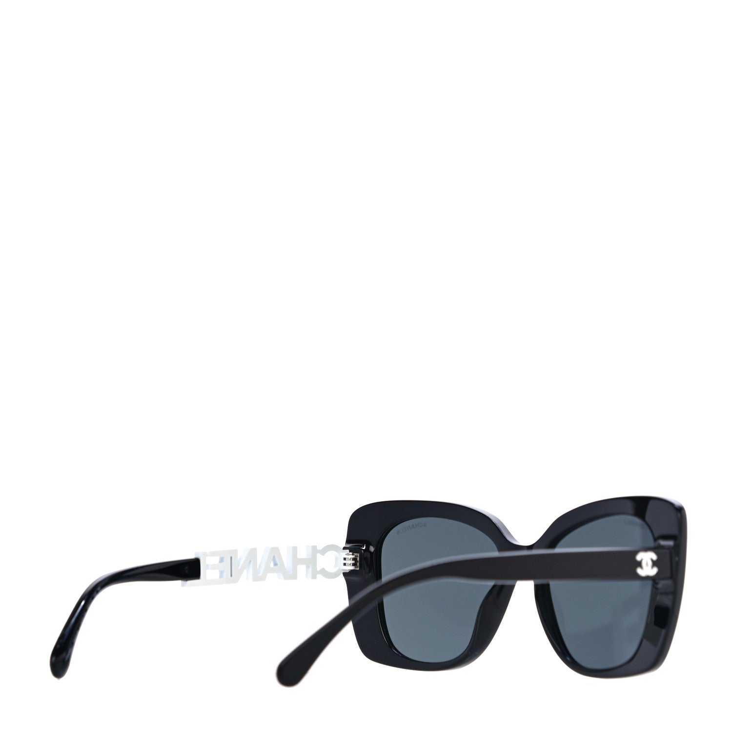 Chanel Acetate Strass Square Sunglasses 5422-B Black White 3 of 7