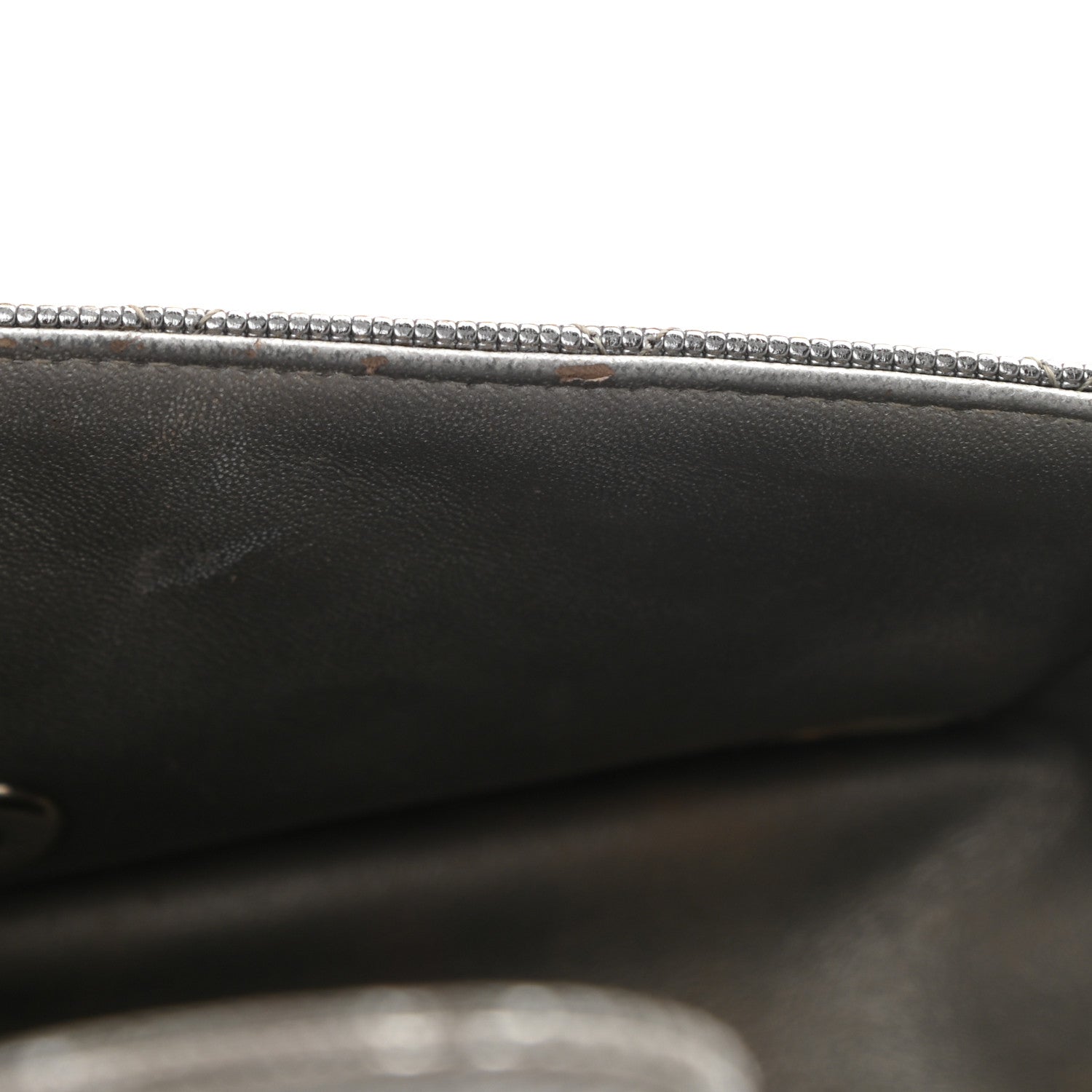 Chanel Metallic Calfskin Quilted Pixel Effect Mini Rectangular Flap Dark Silver 15 of 16