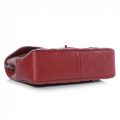 Chanel Caviar Jumbo Single Flap Red 4 of 8