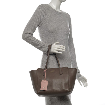 Gucci Dollar Calfskin Small Swing Tote Grey Field Soft Pink 2 of 7
