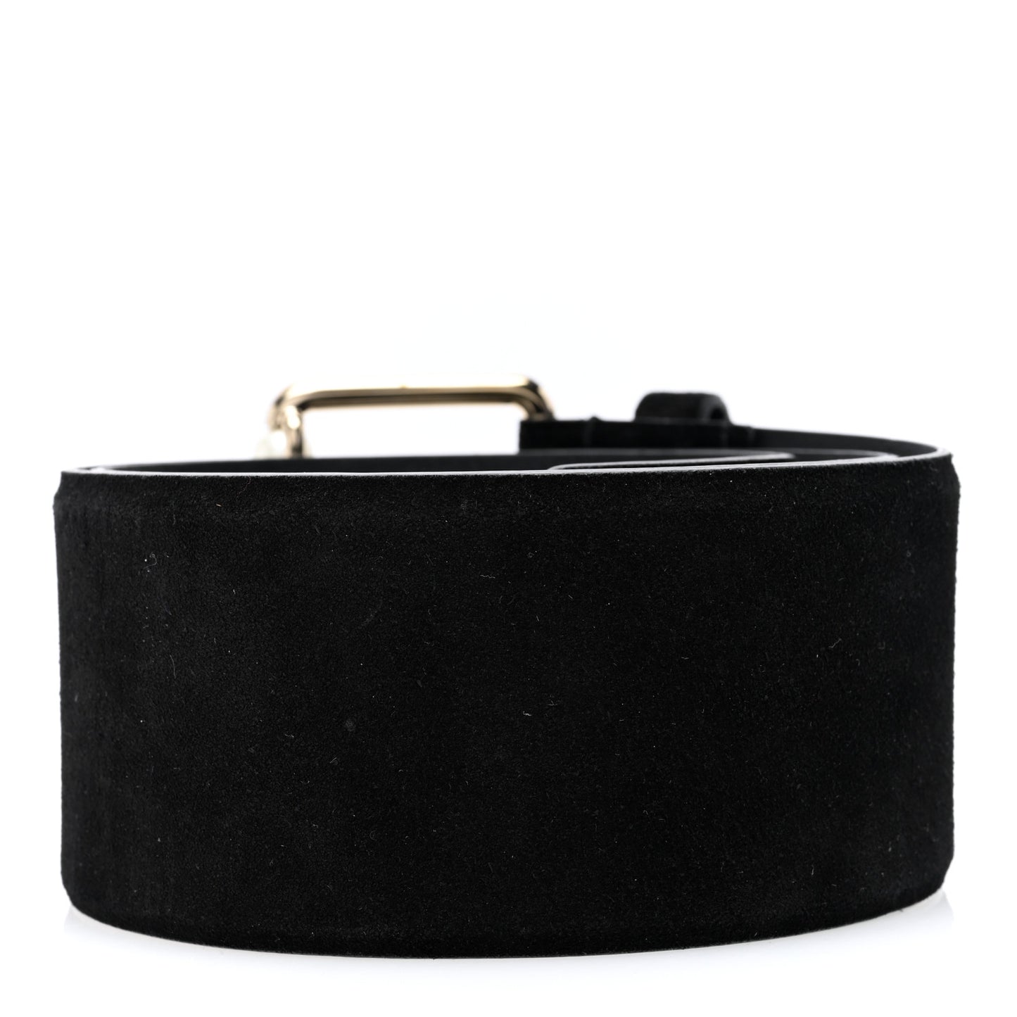 Suede Pearl Logo Chain Belt 75 30 Black