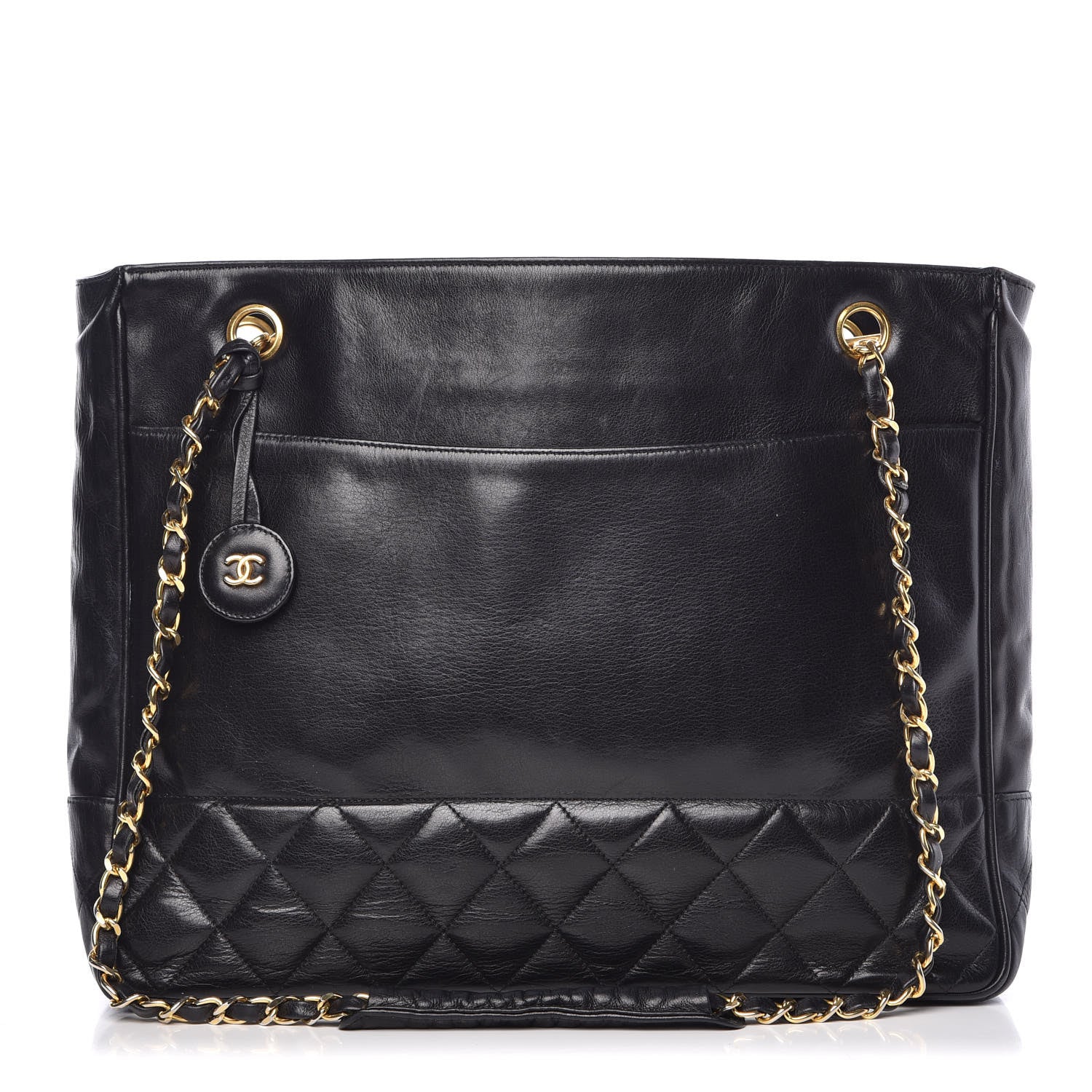 Chanel Lambskin Shopping Tote Black 1 of 14