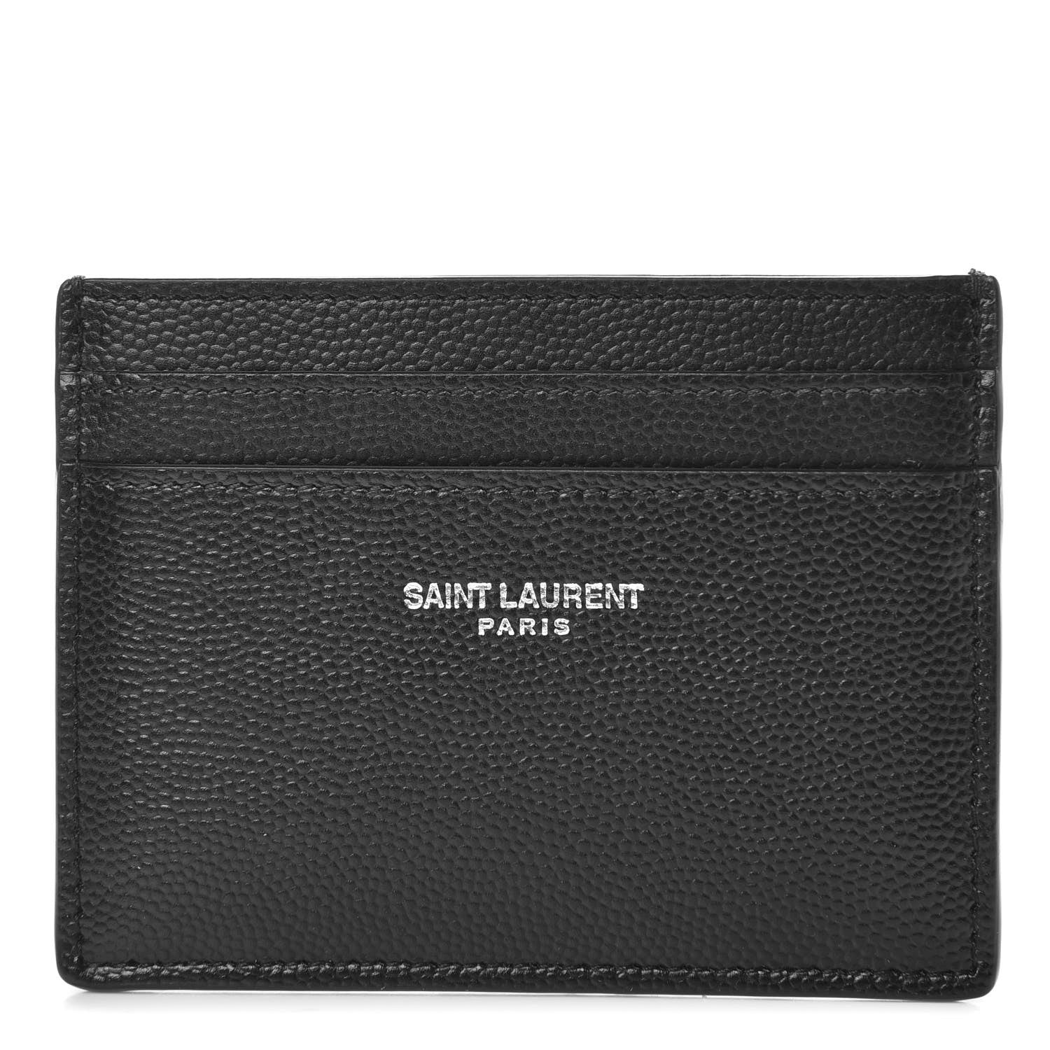 Saint Laurent Grain De Poudre Card Case Black 1 of 7