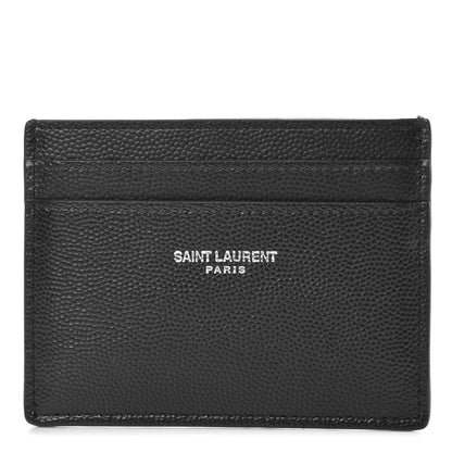 Saint Laurent Grain De Poudre Card Case Black 1 of 7