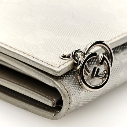 Gucci Imprime Monogram GG Pierce Chain Clutch Wallet Silver 8 of 10