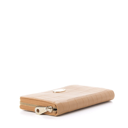 Mulberry Crocodile Embossed Zip Around Wallet Camel 4 of 8