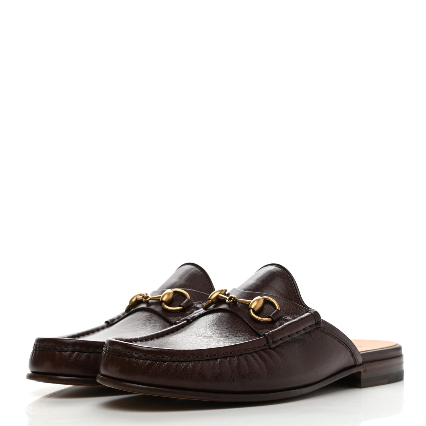 Goatskin Mens Horsebit Slippers 8 Brown
