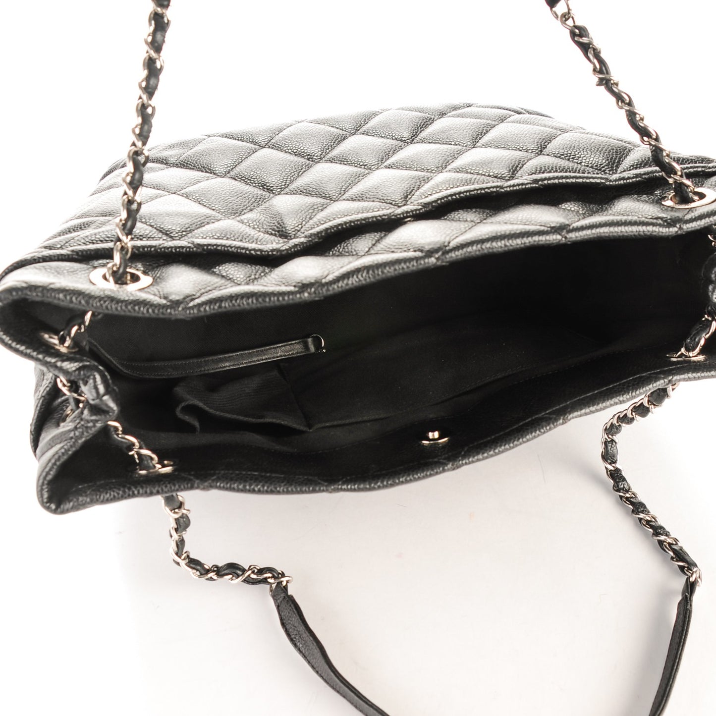 Caviar Quilted Timeless CC Soft Tote Black