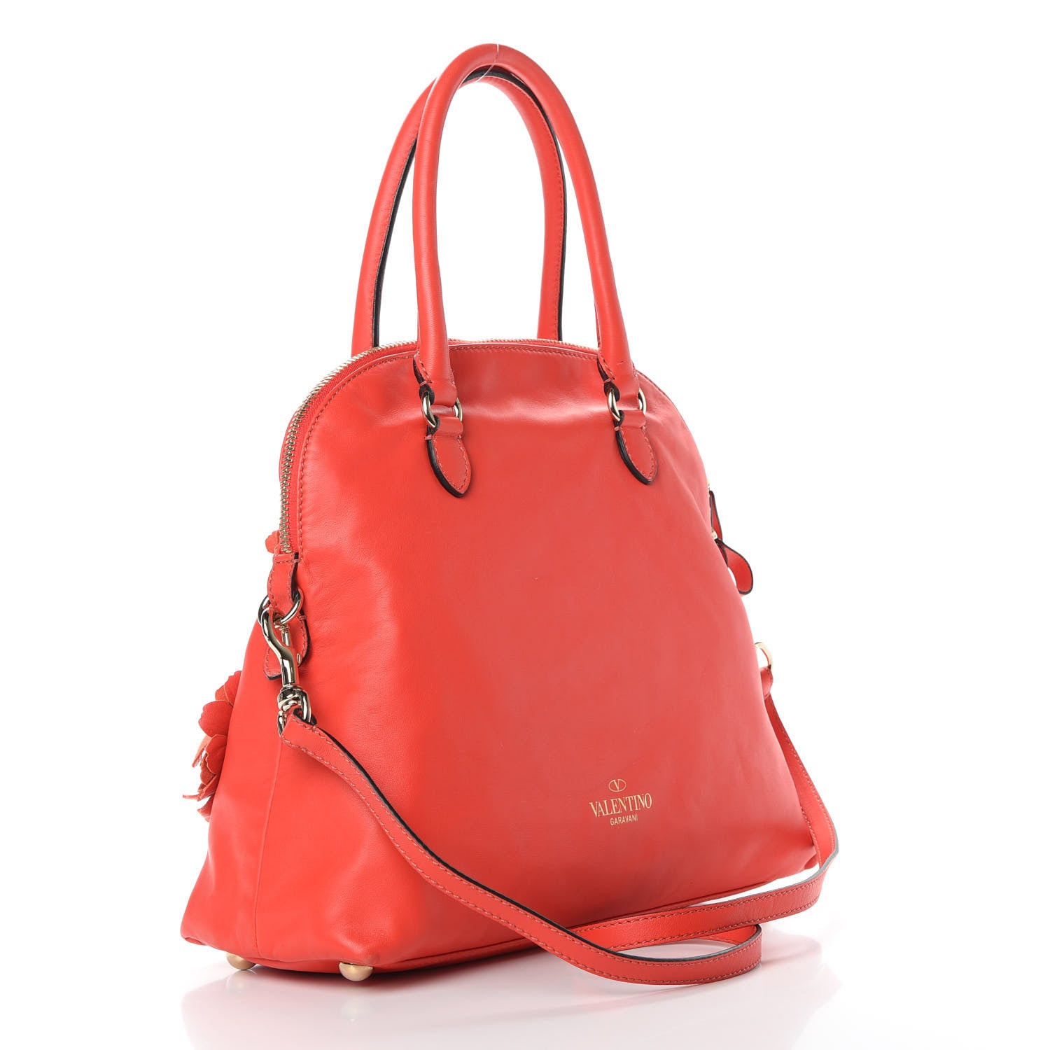 Valentino Garavani Nappa Floral Applique Tote Red 4 of 16