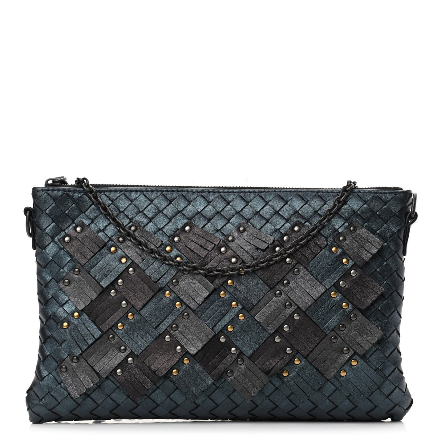 Nappa Intrecciato Studded Biletto Chain Crossbody Multicolor
