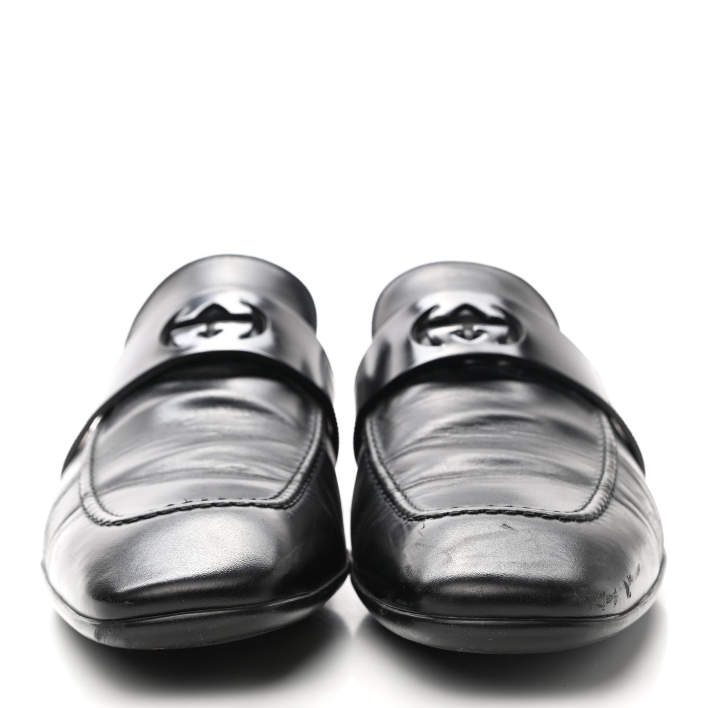 Calfskin Interlocking G Mens Loafers 9.5 Black