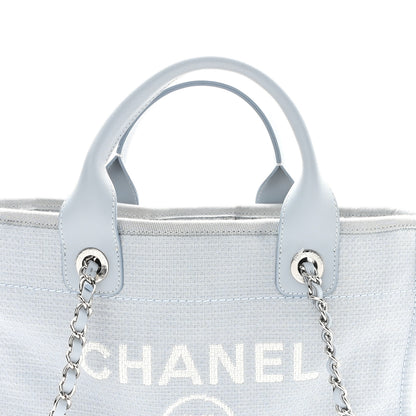 Chanel Mixed Fibers Small Deauville Tote Light Blue 9 of 11