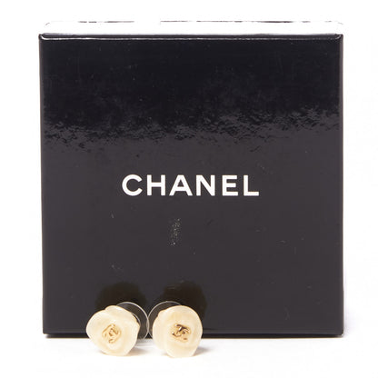 Chanel Resin CC Camellia Earrings Beige 7 of 7
