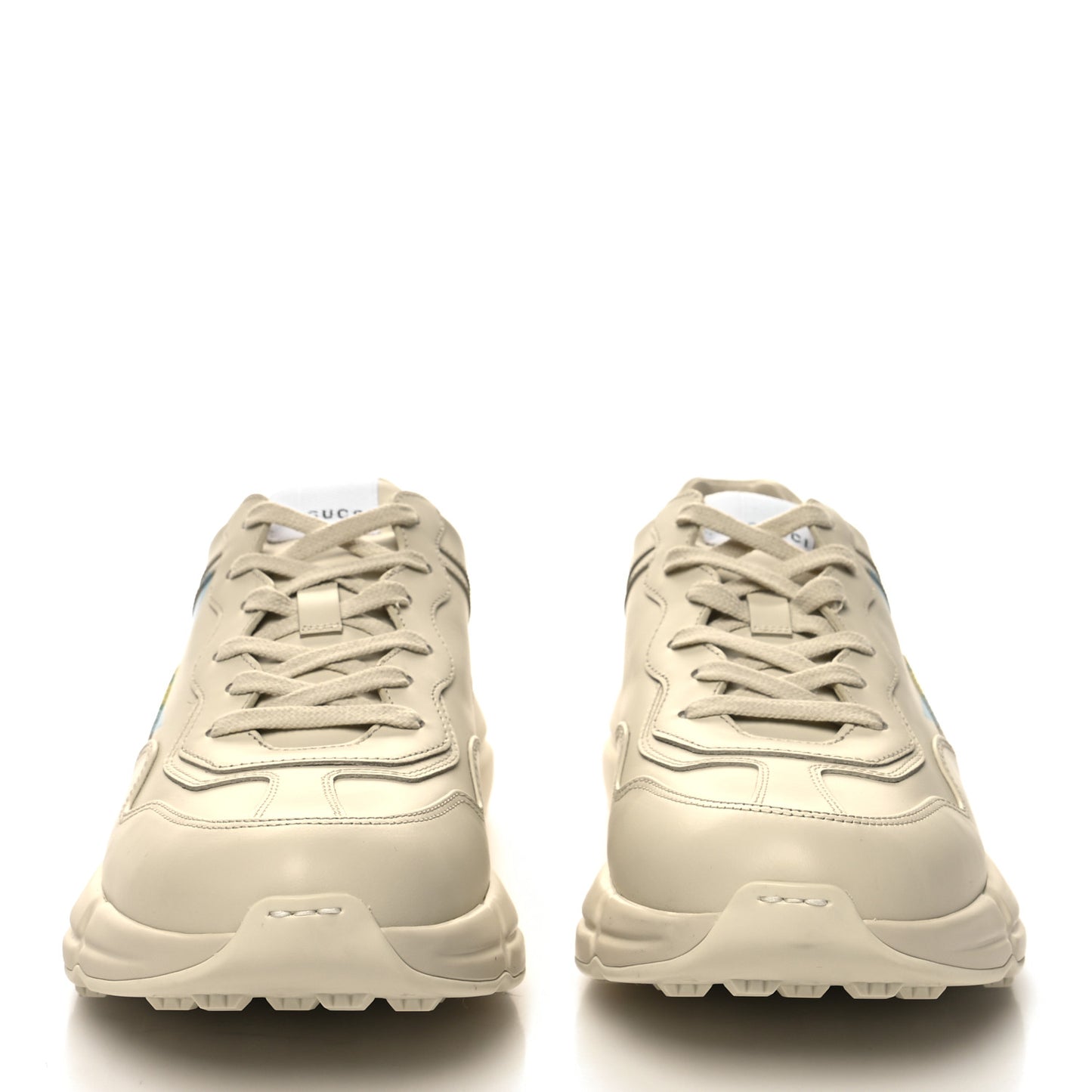 Apollo Calfskin Star Interlocking G Mens Rhyton Sneakers 9 Ivoire