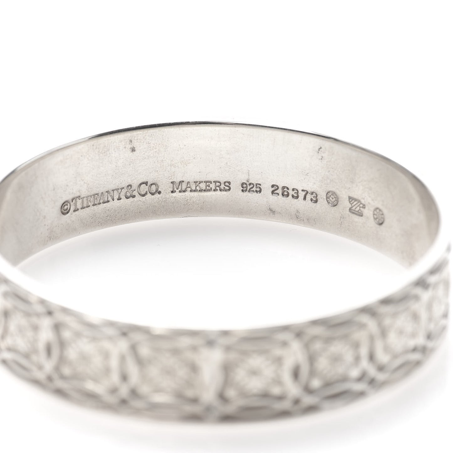 Sterling Silver Wide Celtic Makers Mark Bangle Bracelet