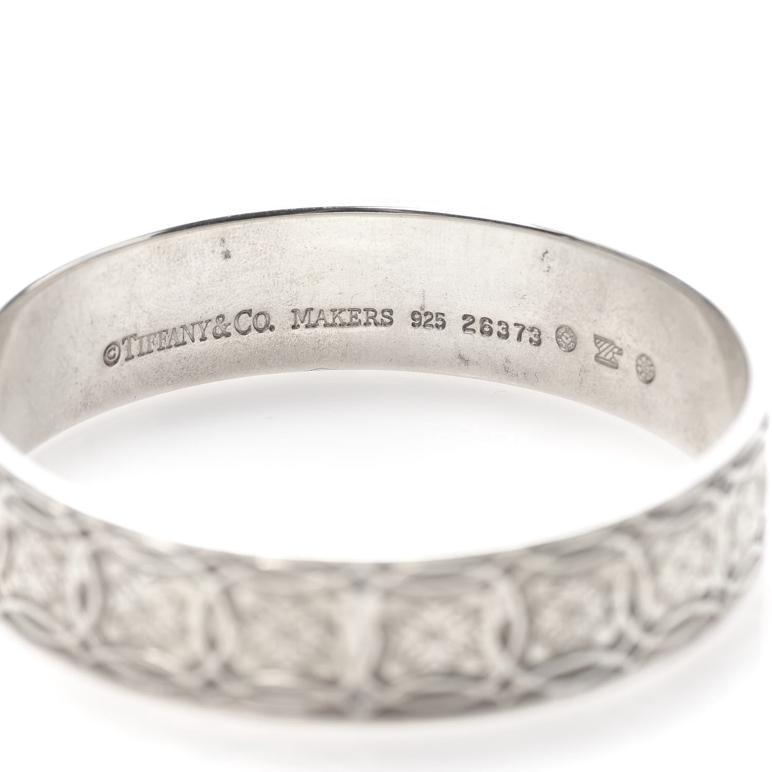 Tiffany Sterling Silver Wide Celtic Makers Mark Bangle Bracelet 4 of 4