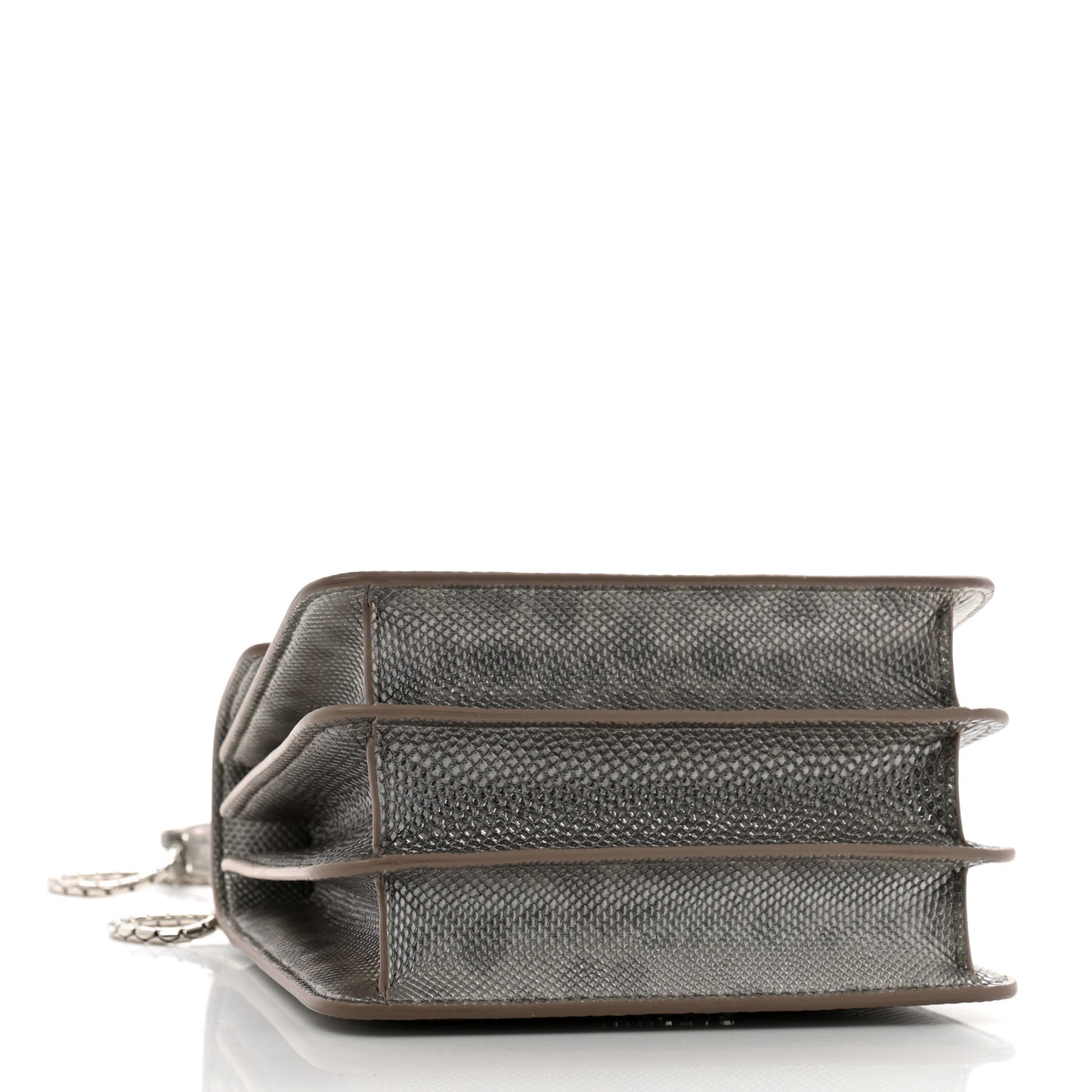 Metallic Karung Serpenti Forever Top Handle Silver