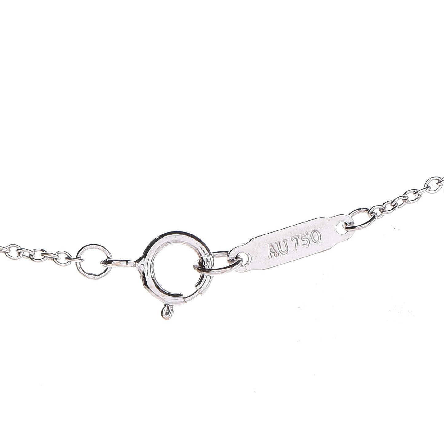 18K White Gold Diamond Mini Metro Horseshoe Pendant Necklace
