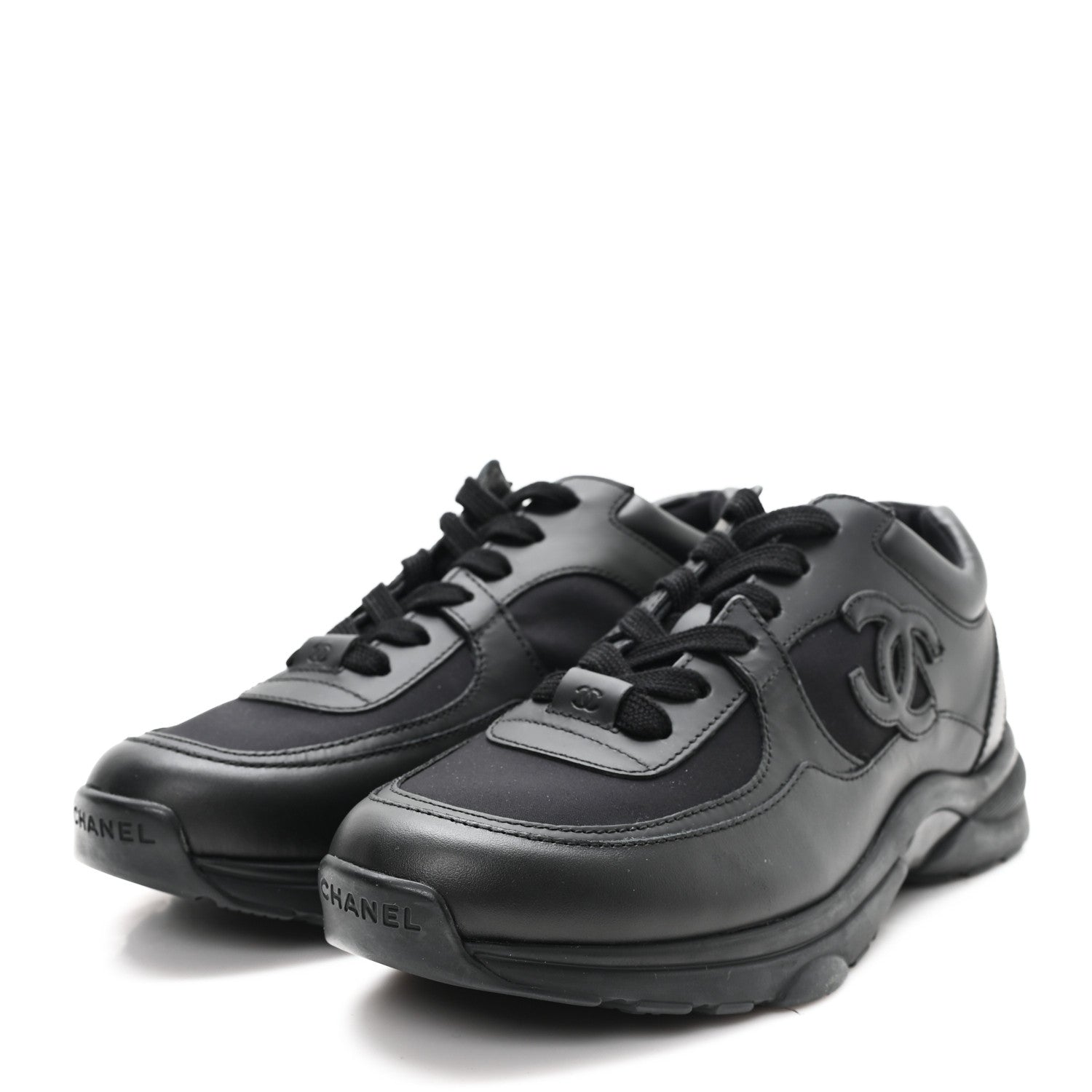 Chanel Calfskin Lambskin CC Uniform Sneakers 41 Black 41 Black 4 of 10