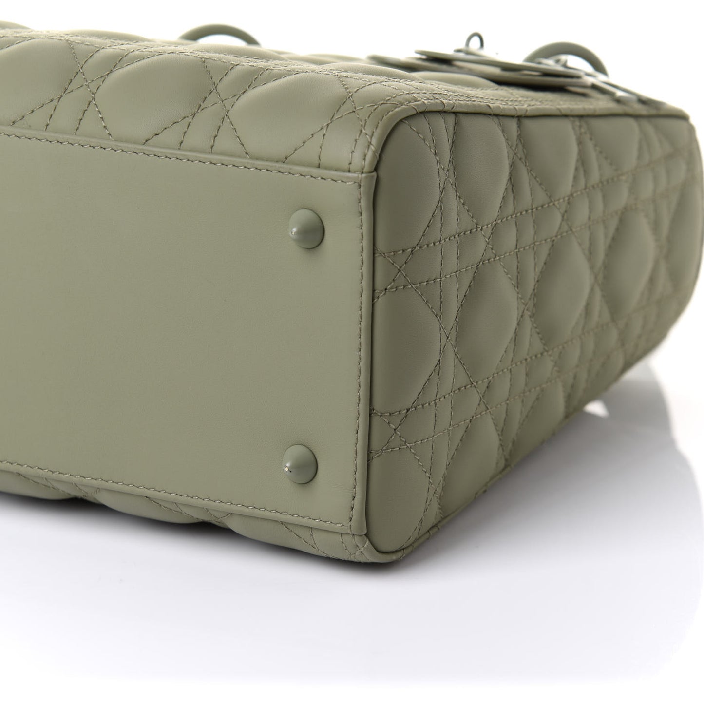 Ultra Matte Calfskin Cannage Medium Lady Dior Green