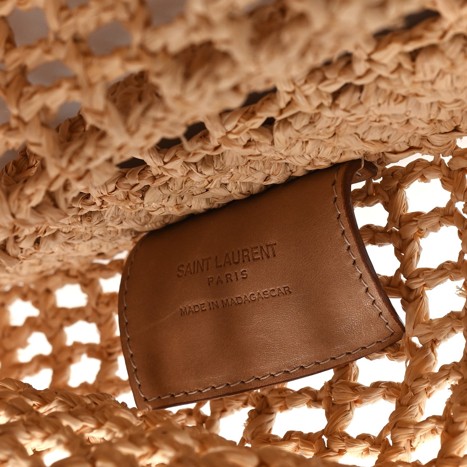 Saint Laurent Raffia Calfskin Oxalis Shoulder Bag Naturale 6 of 10