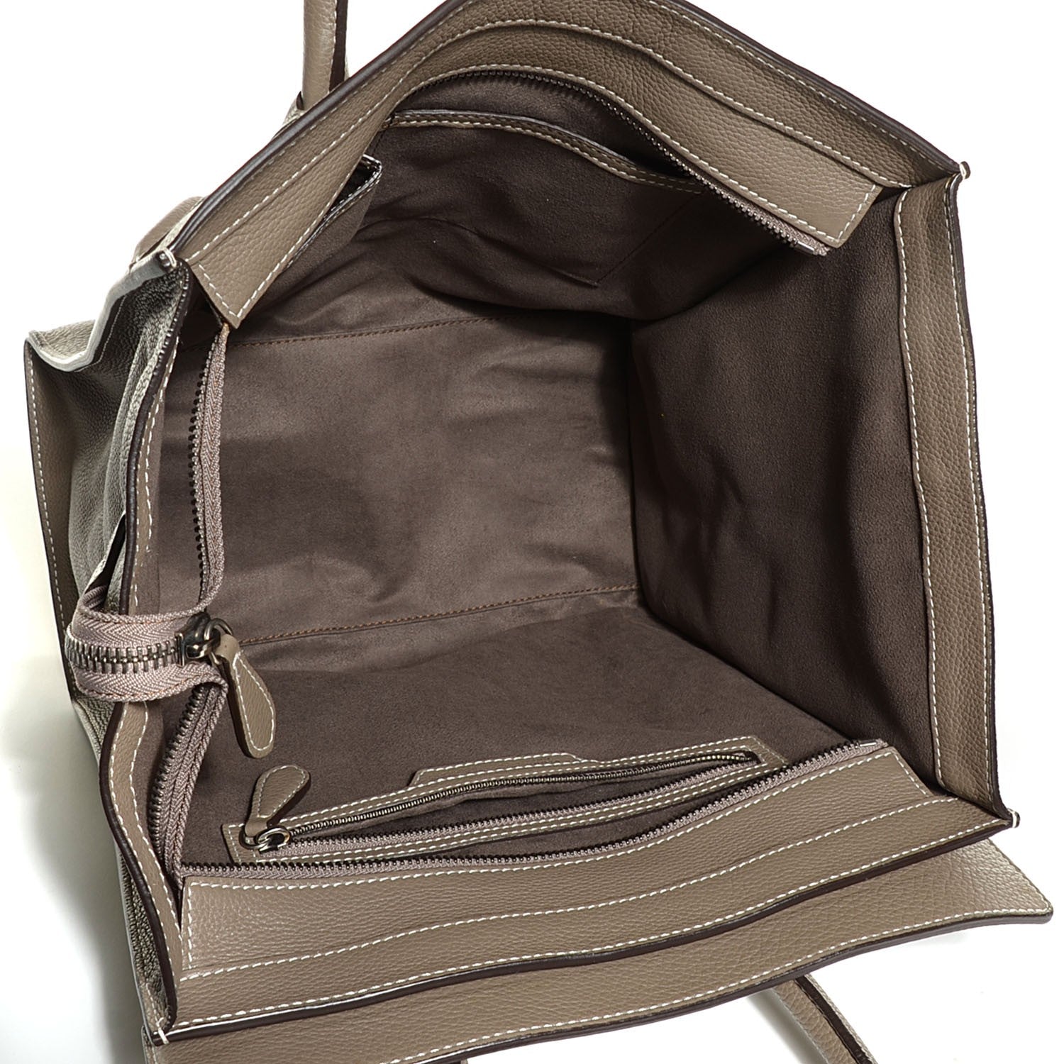 Celine Drummed Calfskin Mini Luggage Souris 4 of 8