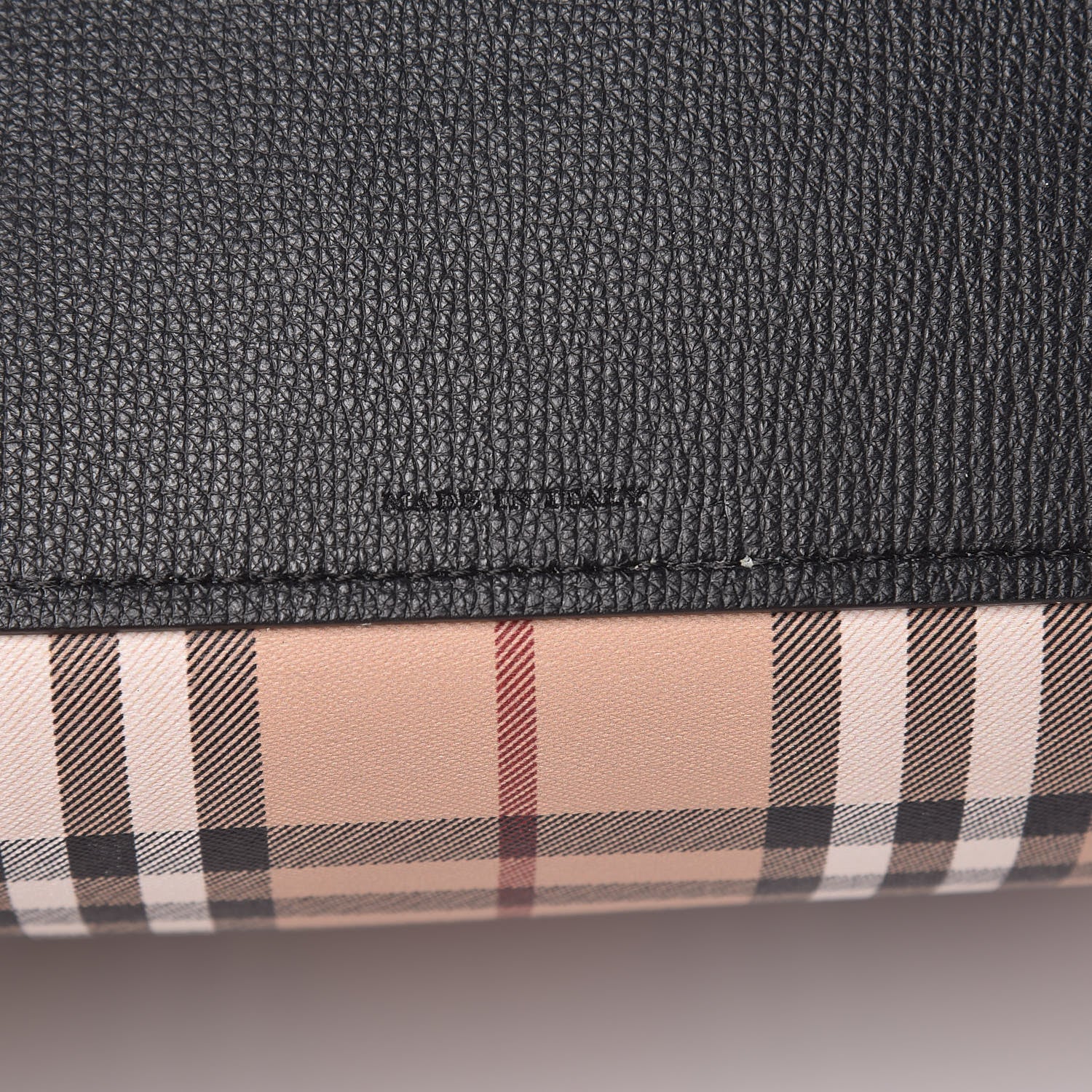 Burberry Grainy Calfskin Haymarket Check Medium Reversible Tote Black 12 of 21