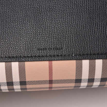 Burberry Grainy Calfskin Haymarket Check Medium Reversible Tote Black 12 of 21