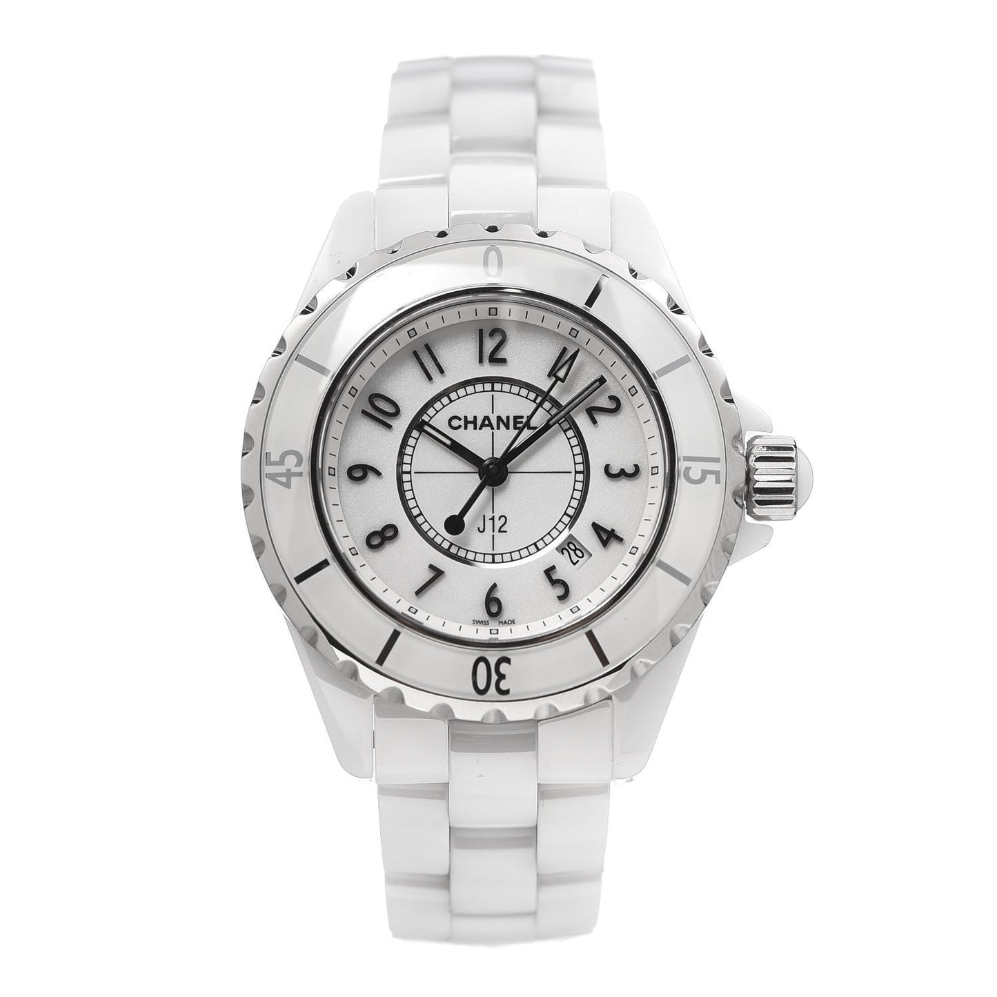 Stainless Steel Ceramic 33mm J12 Quartz Watch White