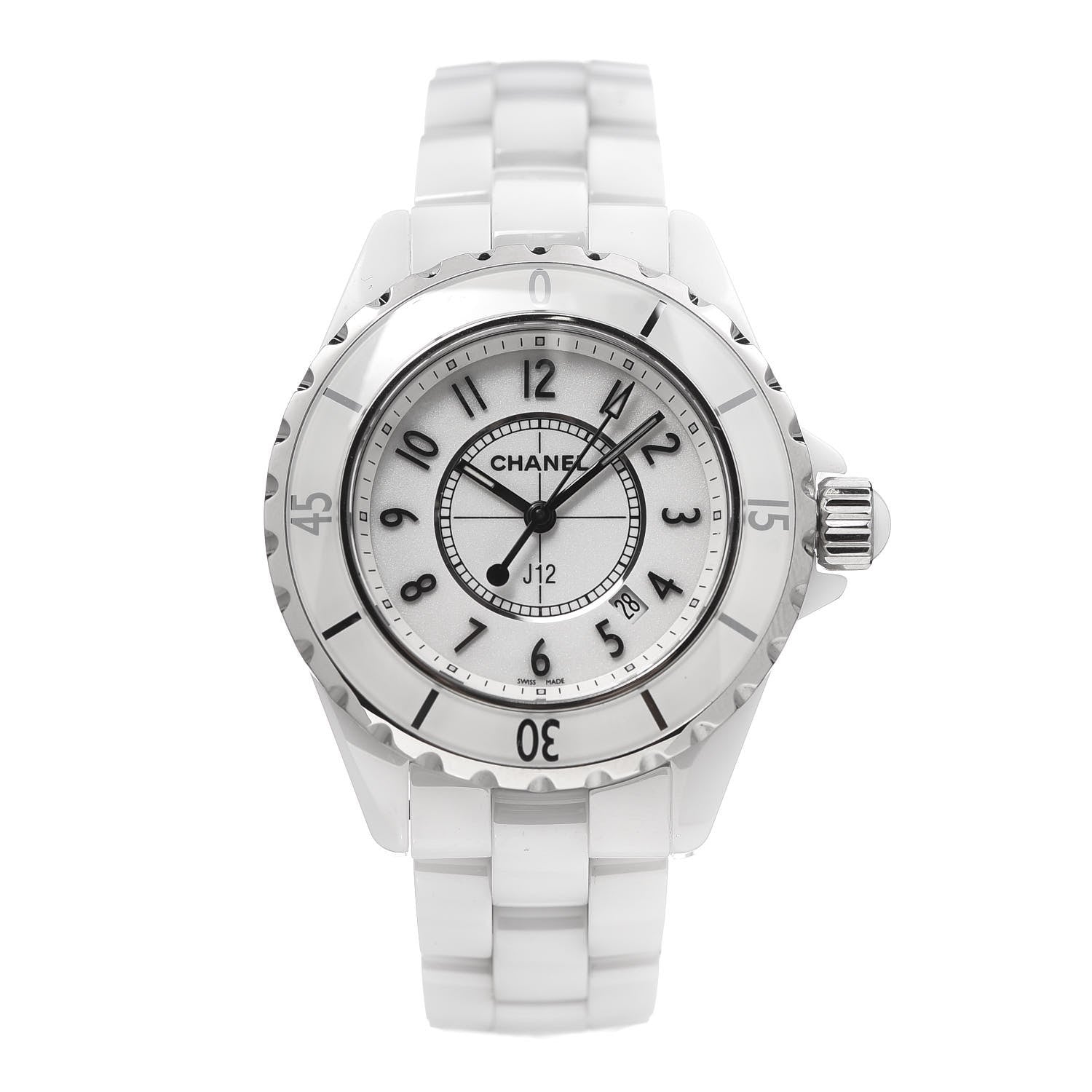 Chanel Stainless Steel Ceramic 33mm J12 Quartz Watch White 1 of 7