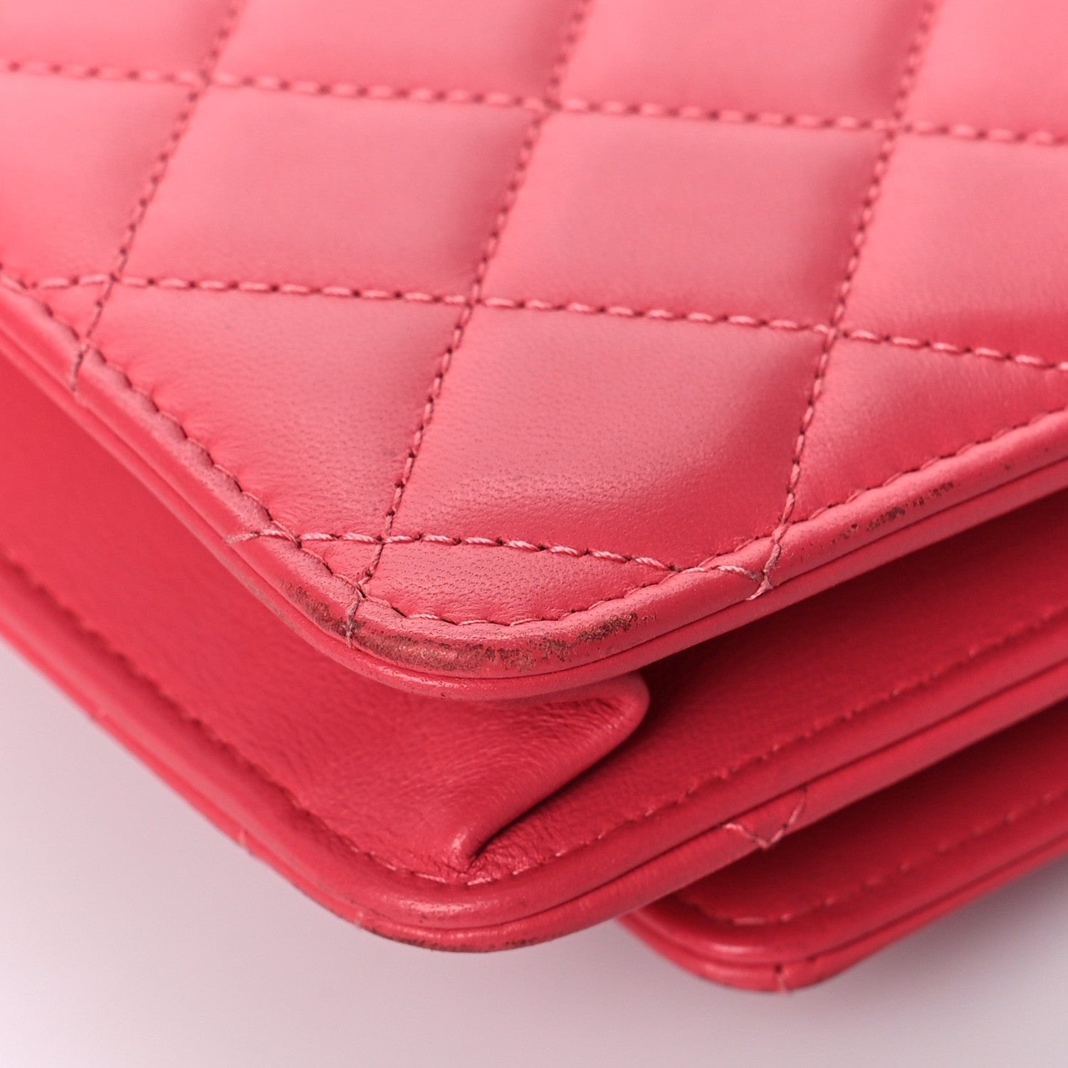 Chanel Lambskin Quilted Trendy CC Wallet On Chain WOC Pink 14 of 20