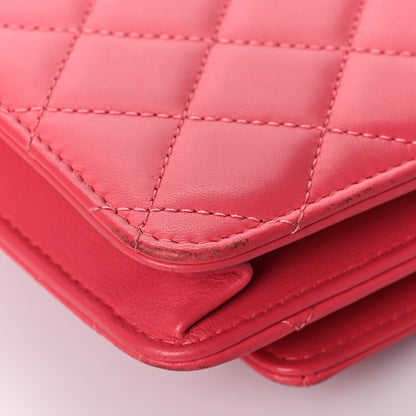 Chanel Lambskin Quilted Trendy CC Wallet On Chain WOC Pink 14 of 20