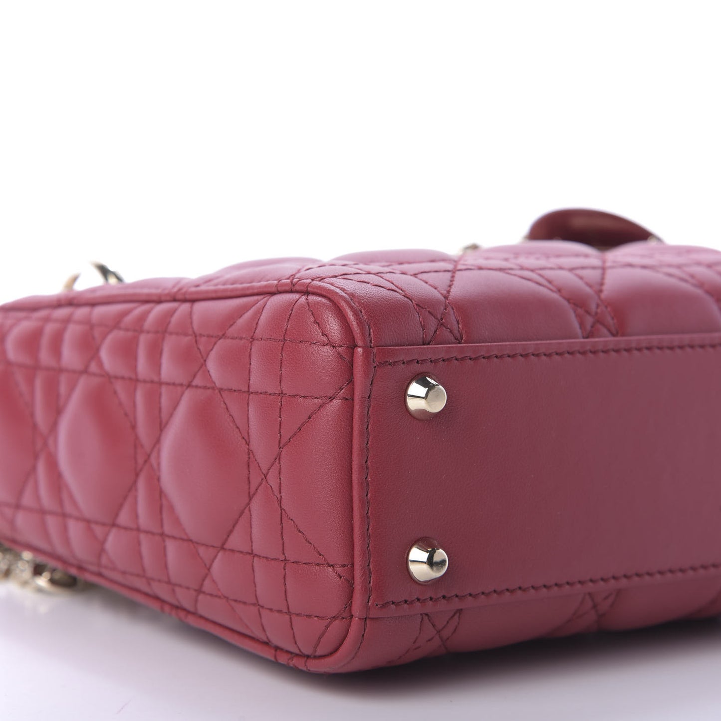Lambskin Cannage Mini Lady Dior Burgundy