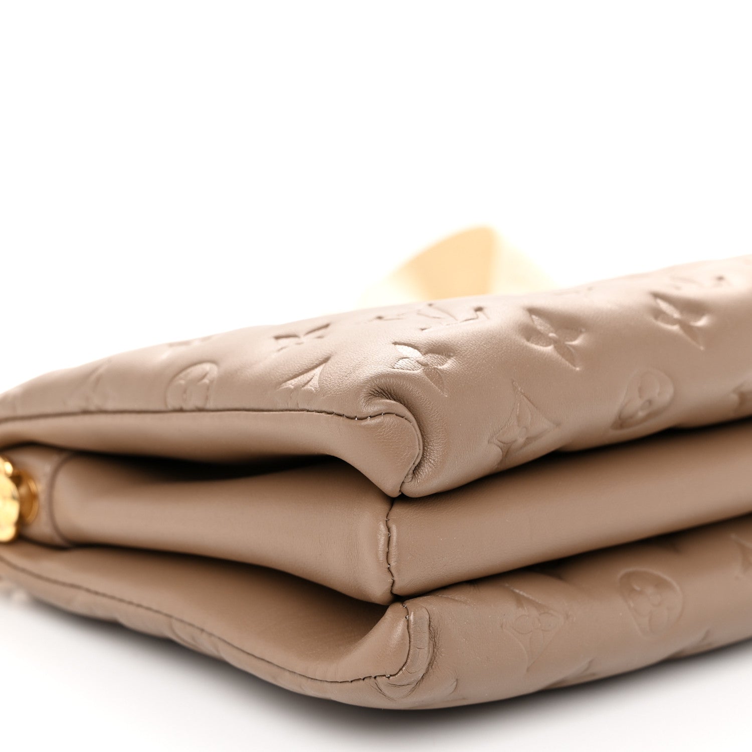 Louis Vuitton Lambskin Embossed Monogram Coussin PM Taupe 10 of 11