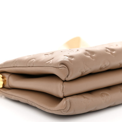 Louis Vuitton Lambskin Embossed Monogram Coussin PM Taupe 10 of 11