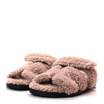 Hermes Woolskin Womens Chypre Sandals 36 Bois De Santal 2 of 8