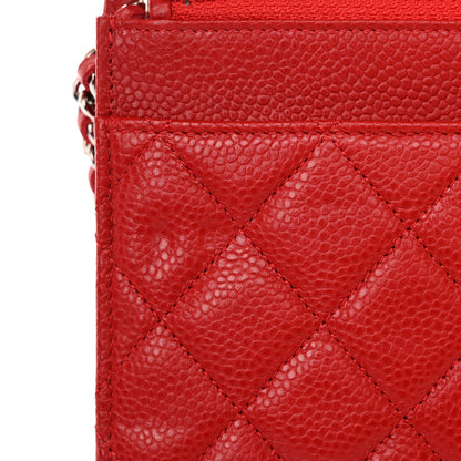 Chanel Caviar Quilted Wallet on Chain WOC Red 12 of 13