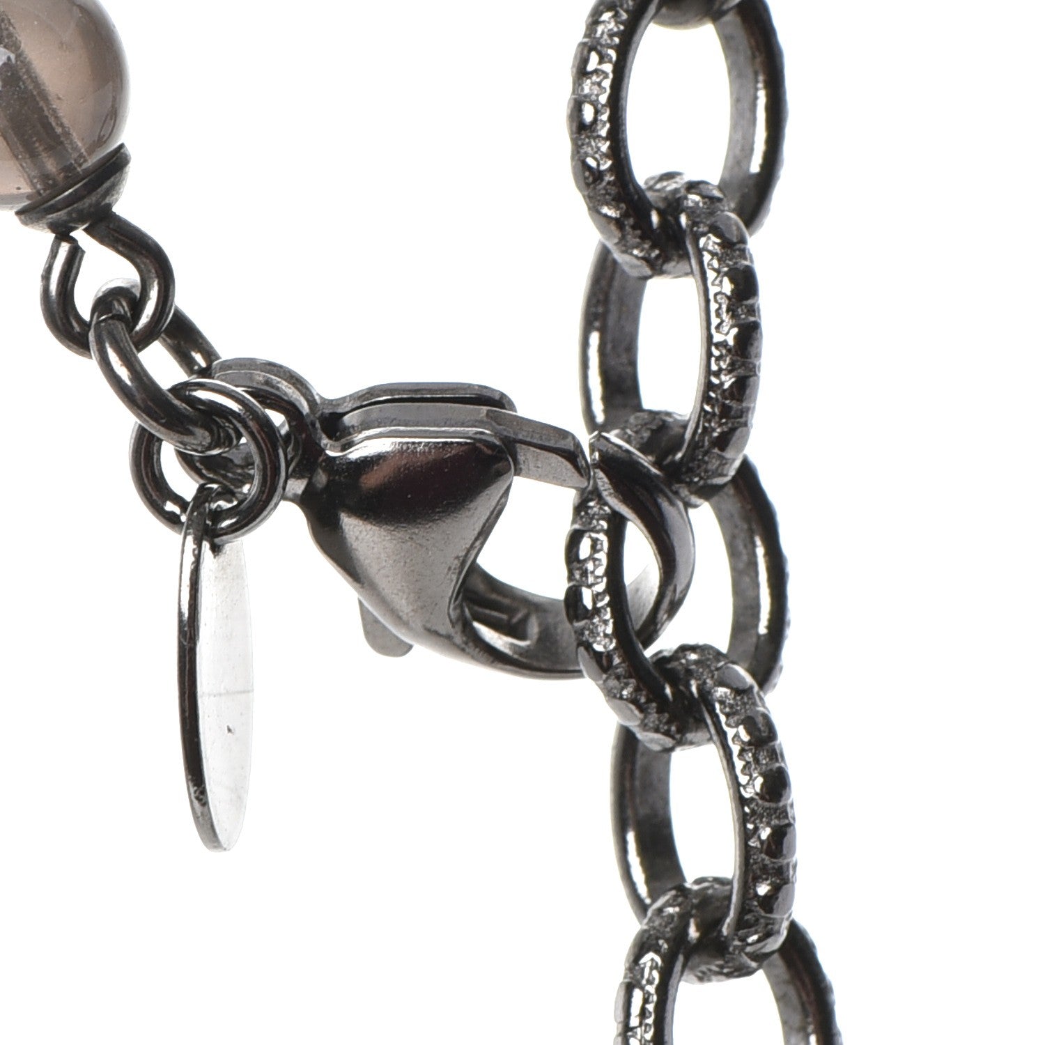 Chanel Pearl Beaded CC Bracelet Black Silver 5 of 6