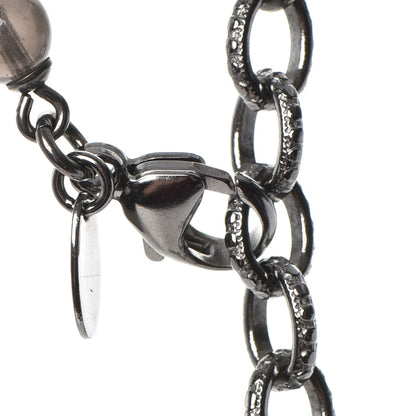 Chanel Pearl Beaded CC Bracelet Black Silver 5 of 6