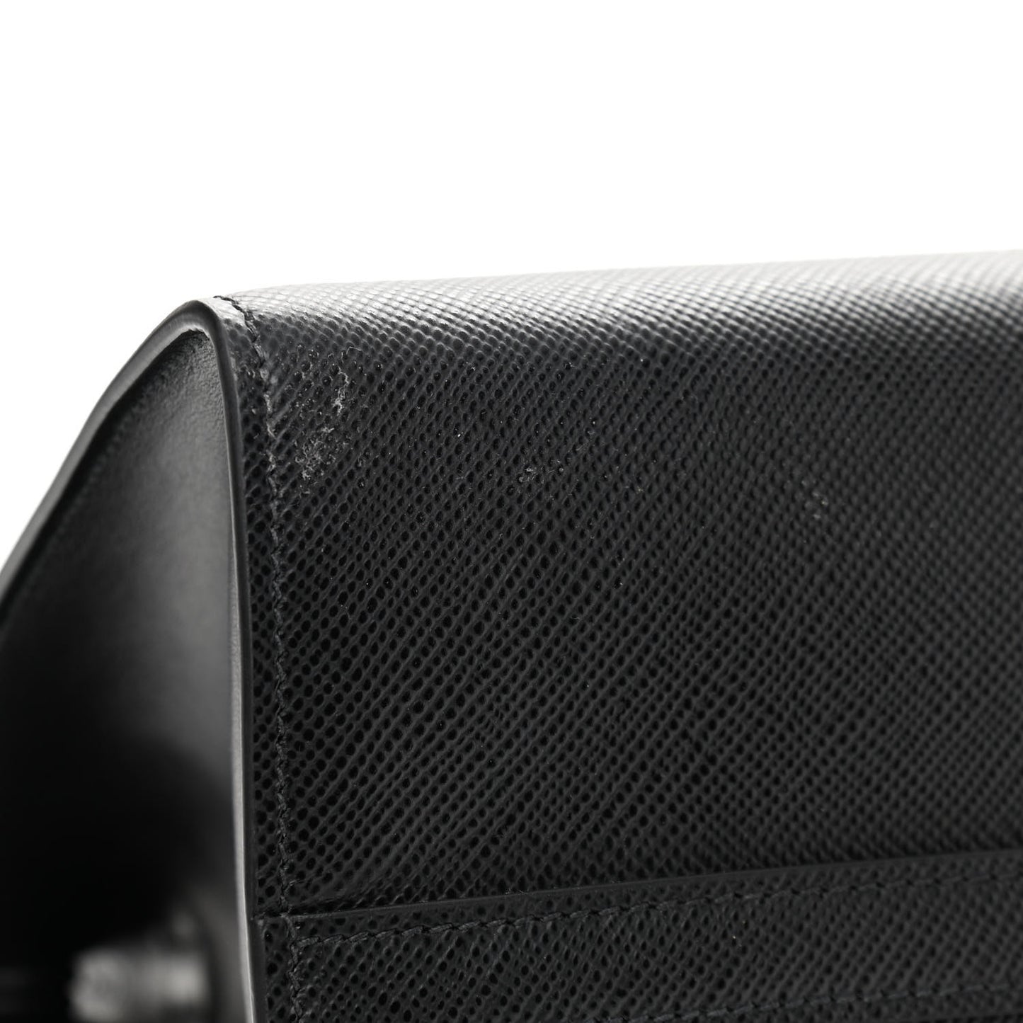 Saffiano Cuir Calfskin Medium Monochrome Top Handle Tote Black