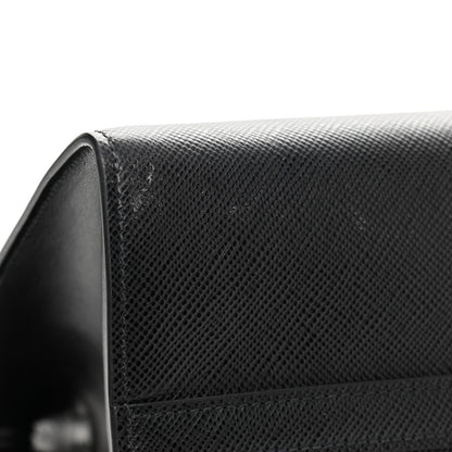 Prada Saffiano Cuir Calfskin Medium Monochrome Top Handle Tote Black 10 of 11