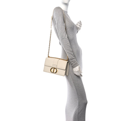 Christian Dior Grained Calfskin 30 Montaigne East West Chain Flap Bag Off White 2 of 12