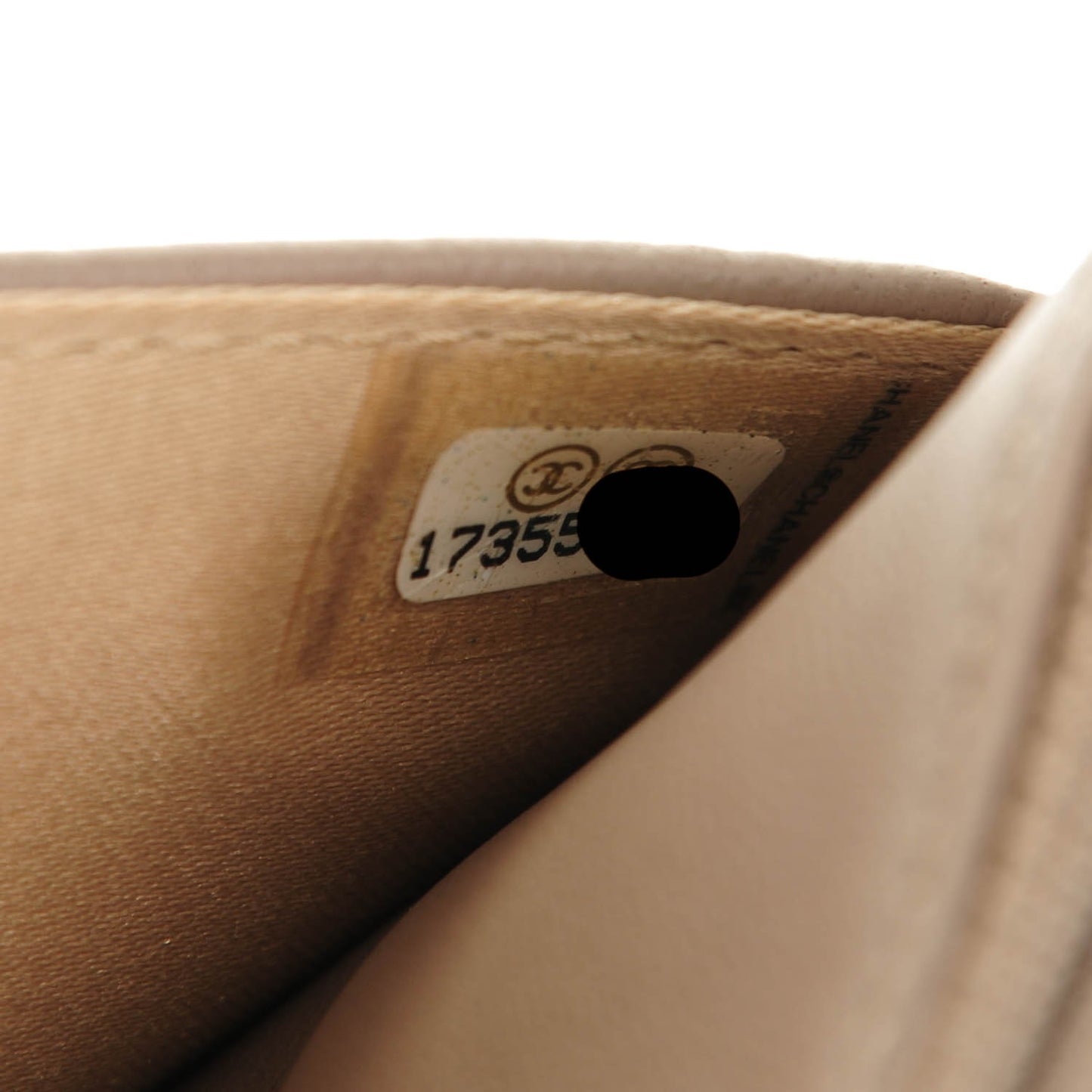 Lambskin Camellia Embossed Wallet on Chain WOC Beige